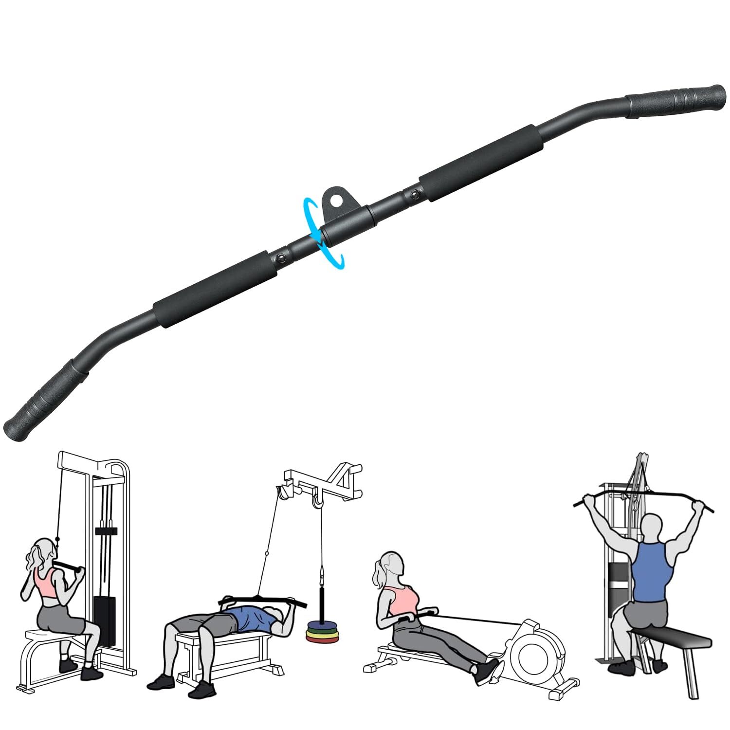 Rotating LAT Pull Down Bar 39.4'' LAT Pulldown Attachments for Pulley System ...