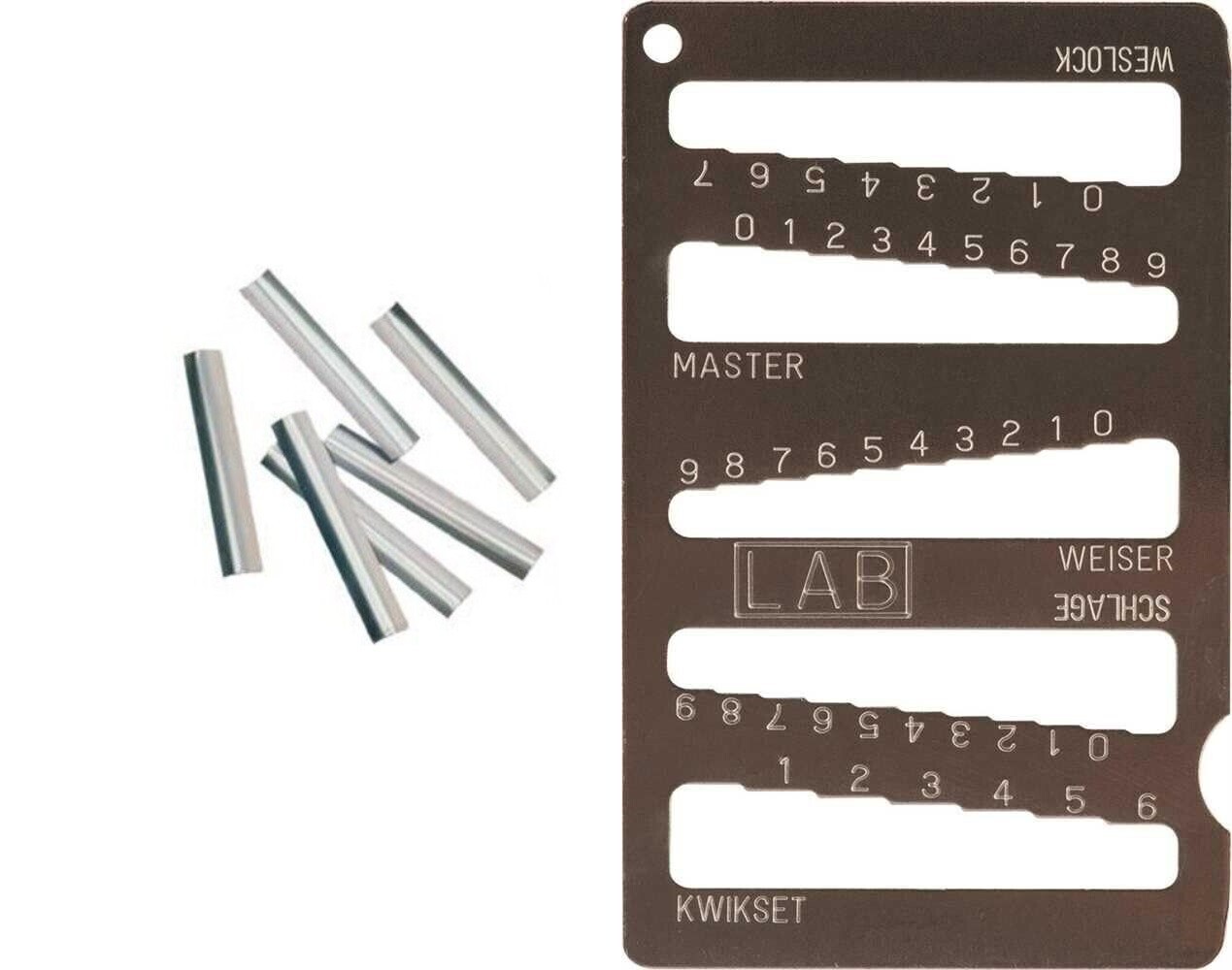 5-IN-1 Key Gauge Depth Decoder  Schlage Kwikset Master & 25 Lab Shims Locksmith