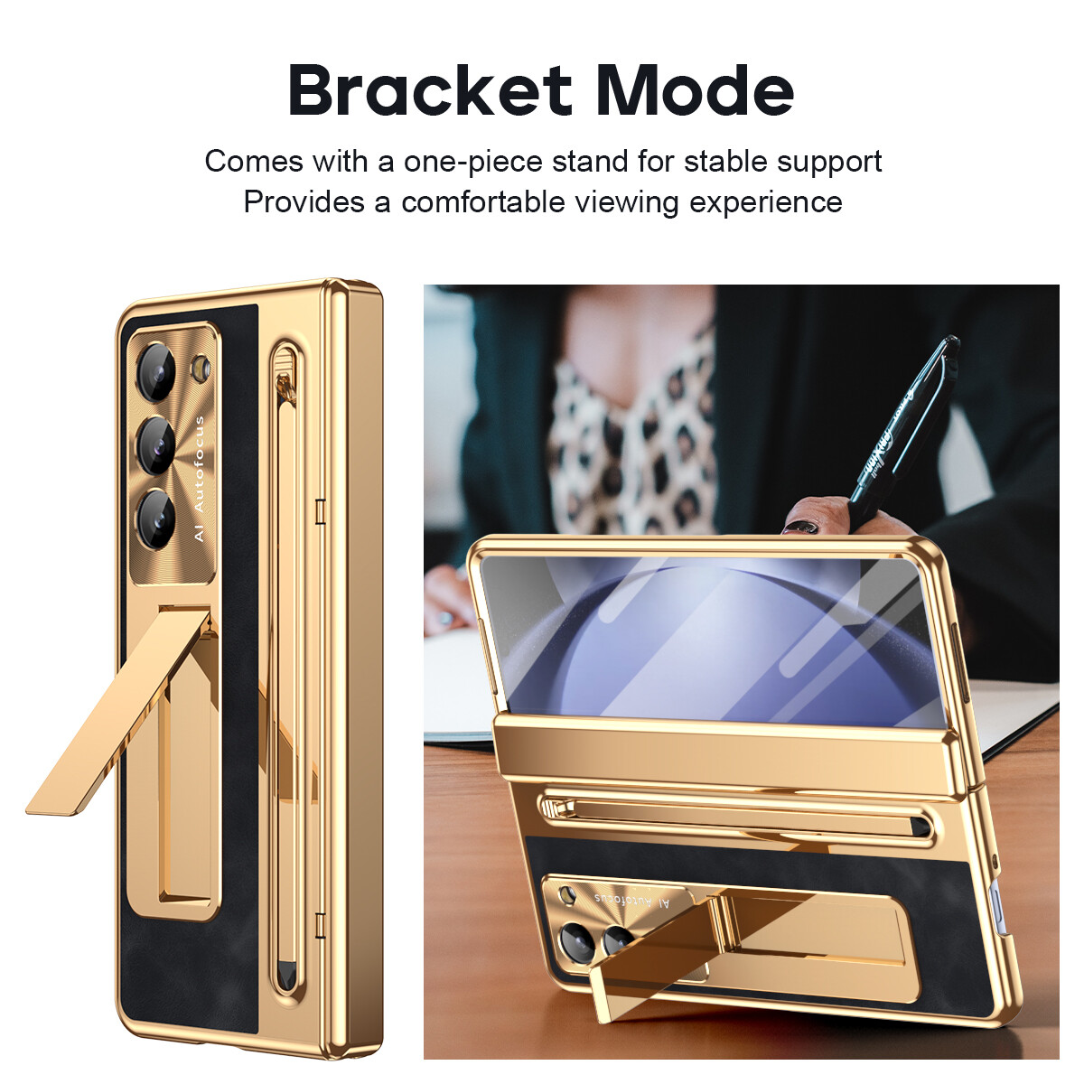 Hinge Stand Case for Samsung Galaxy Z Fold6 5 4 with Screen Protector + Stylus