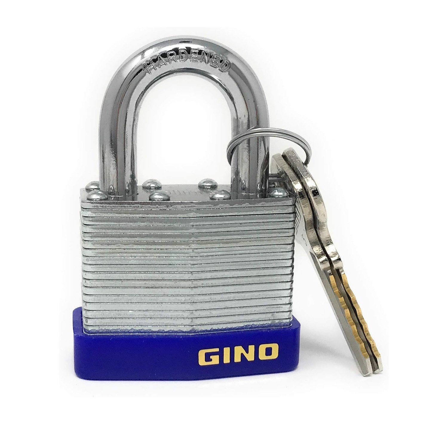 GINO Laminated Padlock with Keys, 44 mm 3/4”  Hardened Shackle, Keyed Alike