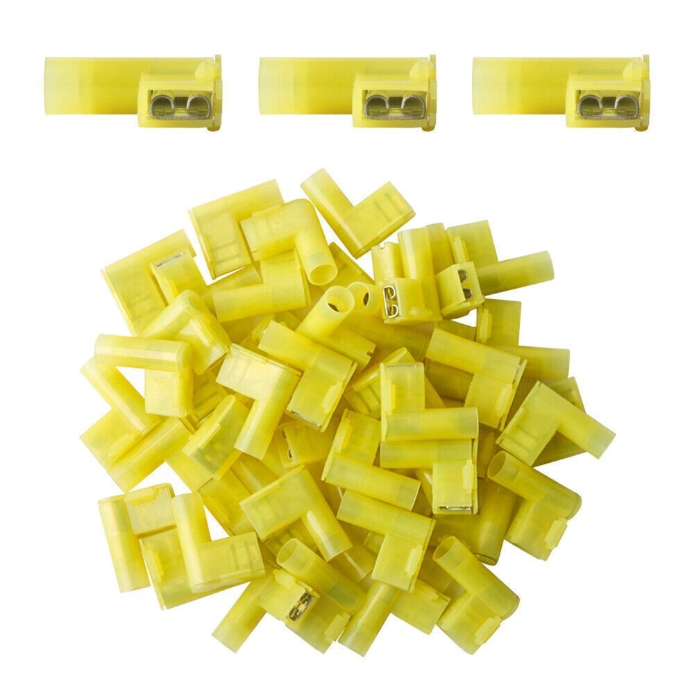 90 Degree Nylon Flag Spade Terminals Female Crimp Connectors Insulated 12-10 AWG