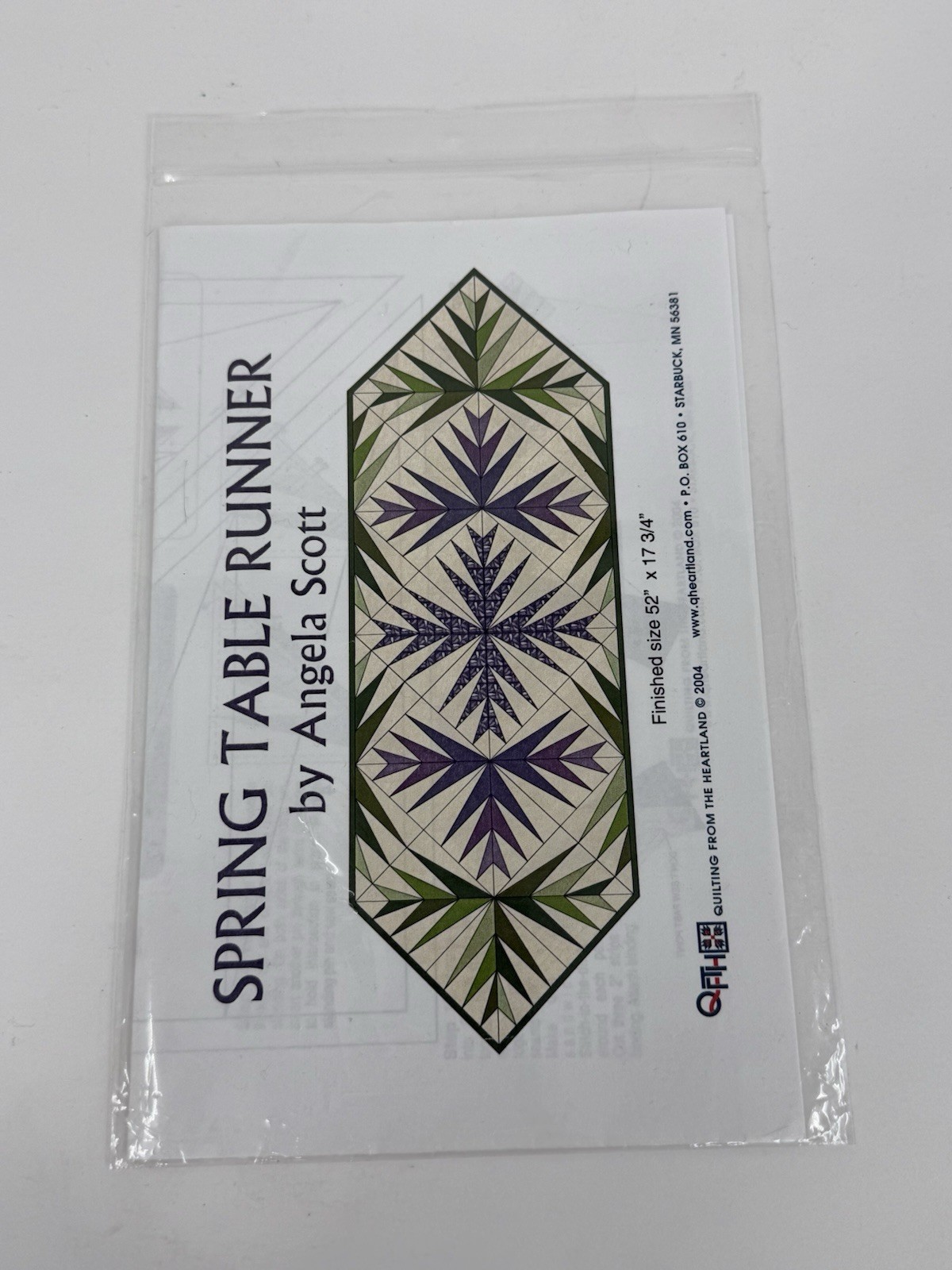 Spring Table Runner By Angela Scott 52” x 17 3/4” Pattern 2004