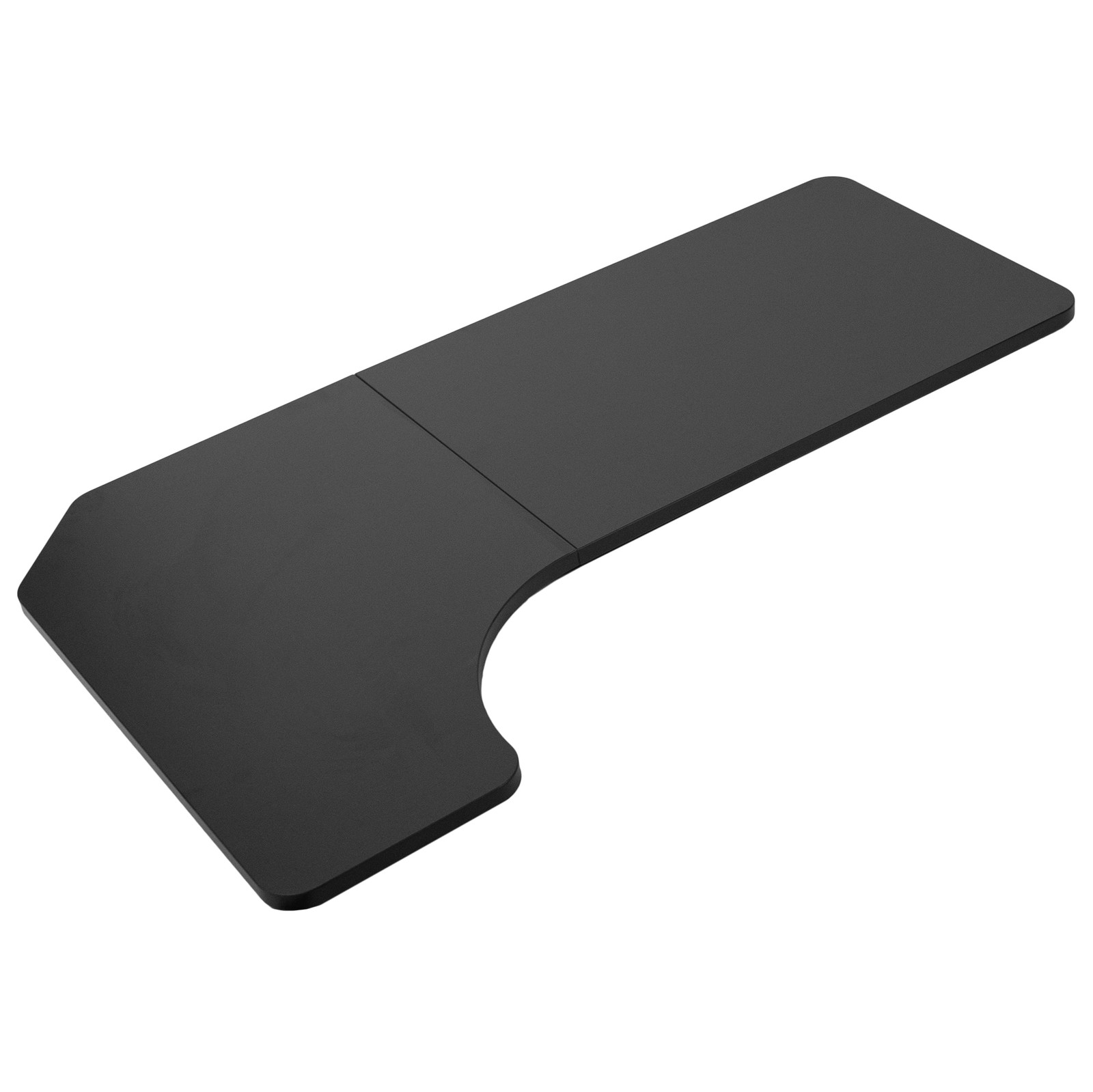 VIVO Black 58 x 35 inch Reversible Corner Table Top for Sit to Stand Desk Frames