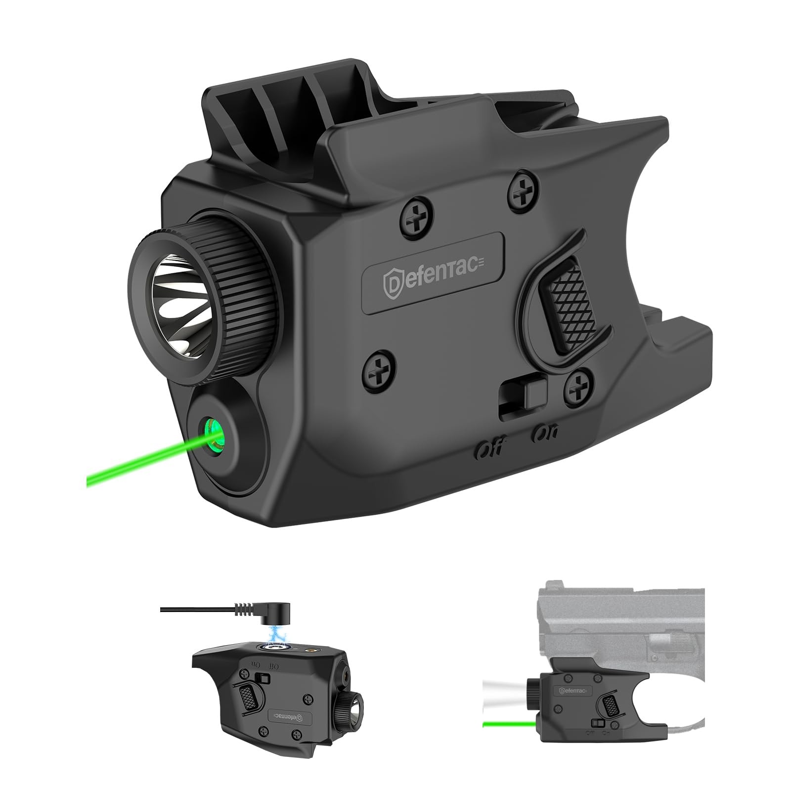 DEFENTAC 350 Lumens Pistol Light Green Laser Combo is DF52 350lm