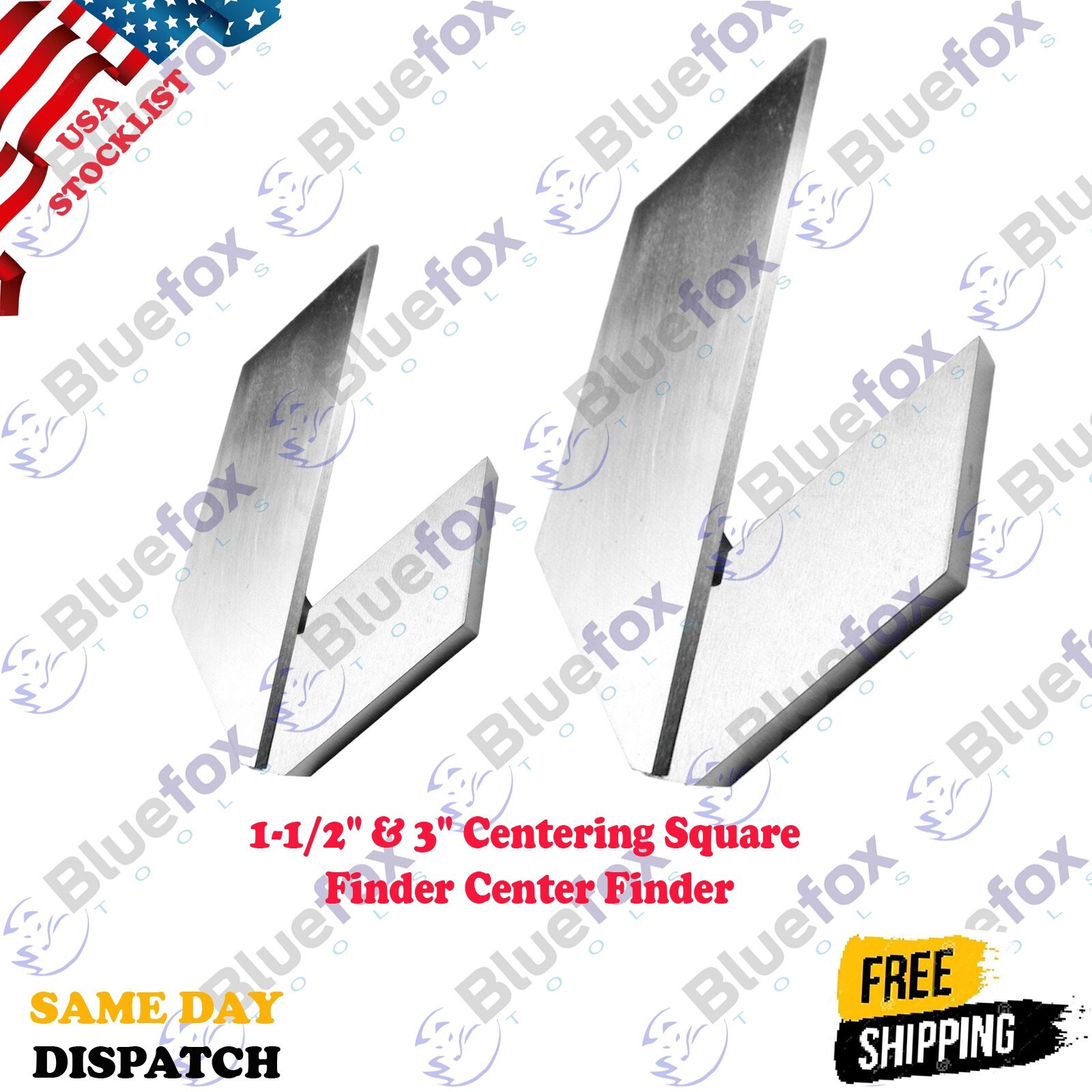 Machinist Center Finder Square 1-1/2" & 3" Set of 2 pcs High Quality Bluefox