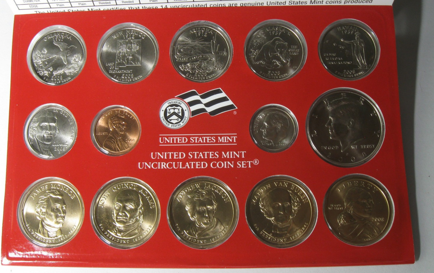 2008 P & D US Mint 28 Coin Uncirculated Mint Set #2