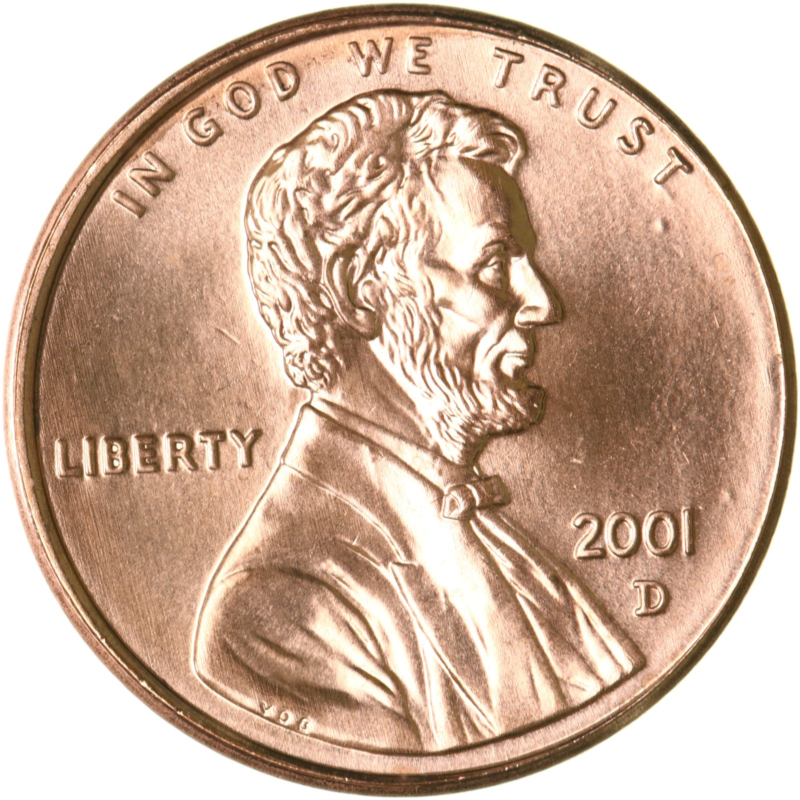 2001 D Lincoln Memorial Cent Choice BU Penny