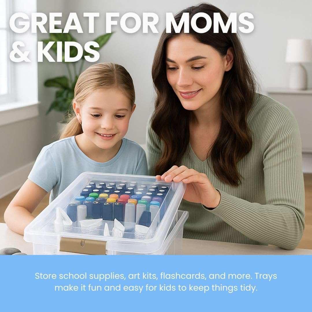 Artbin Essentials 12 X 12 One-Compartment Craft Box, Clear | Includes Accessory