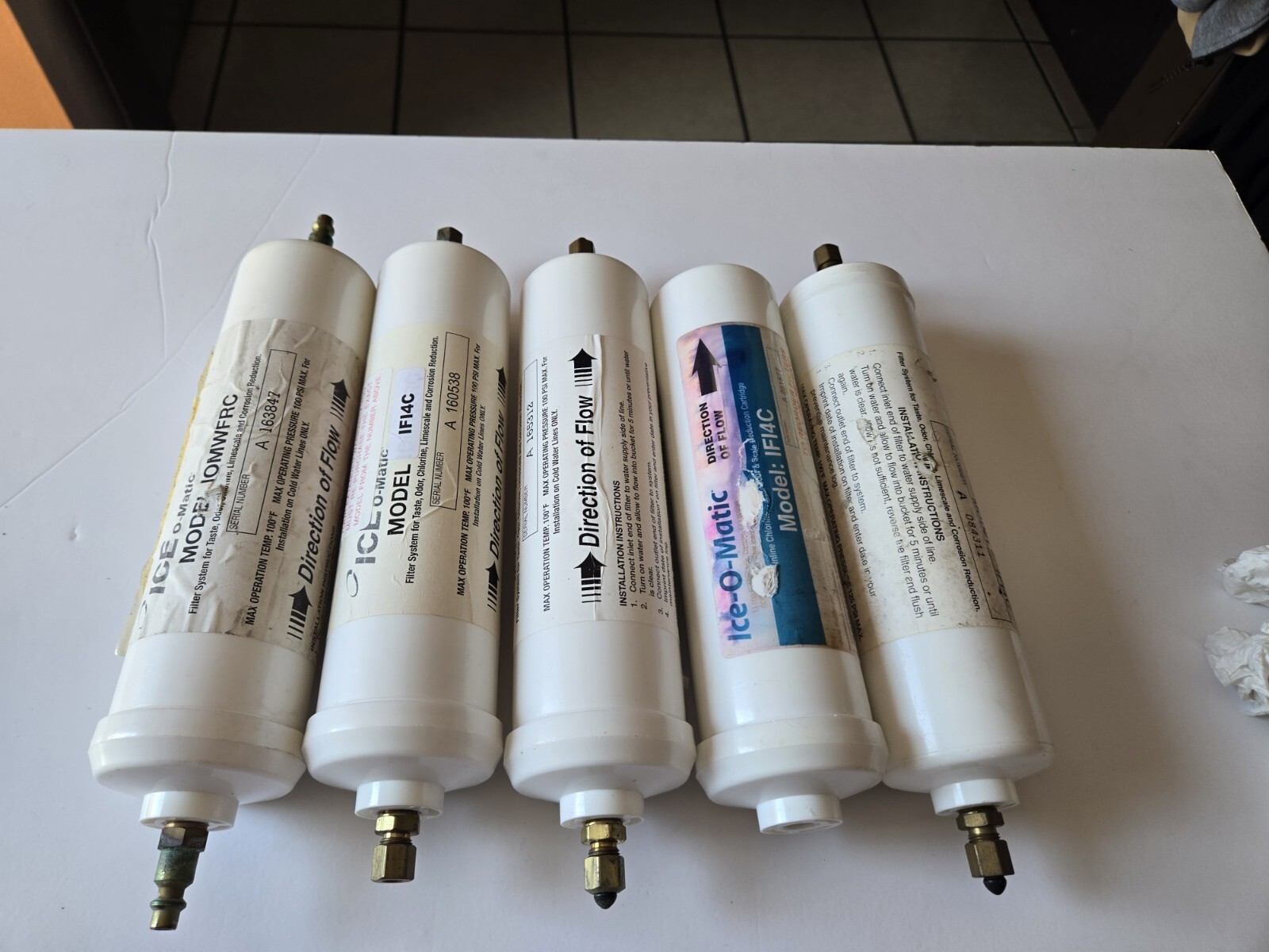 Ice O Matic Water Filters 5 Filters  In Line  IFI4C IOMWFRC Geniune OEM New Mix