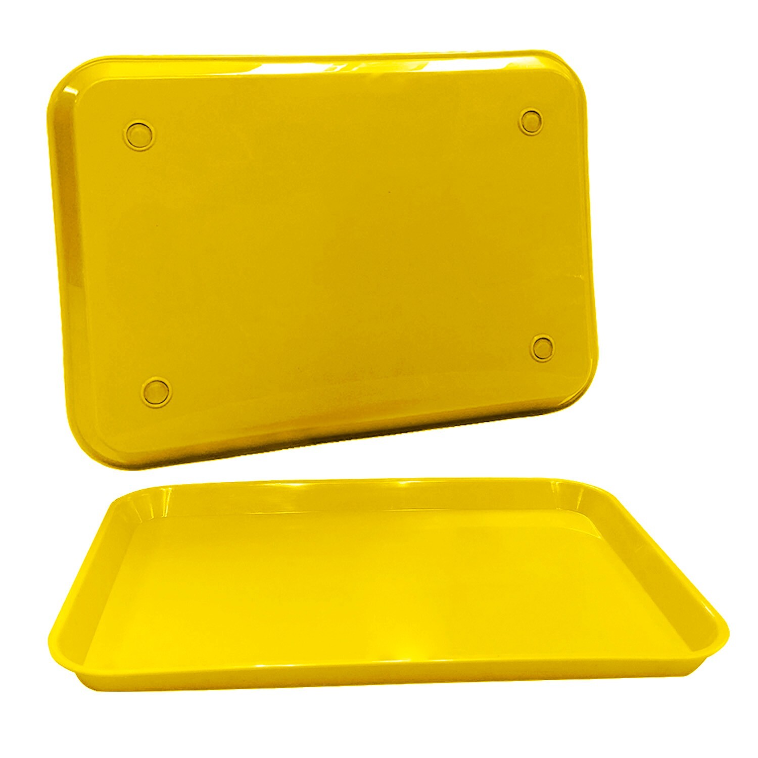 Yellow Dental Plastic Instrument Tray, Size B Autoclavable 13.25" x 9.75"