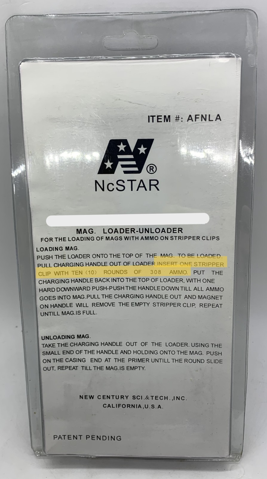 Ncstar Rifle Magazine Speed Loader .308 cal.
