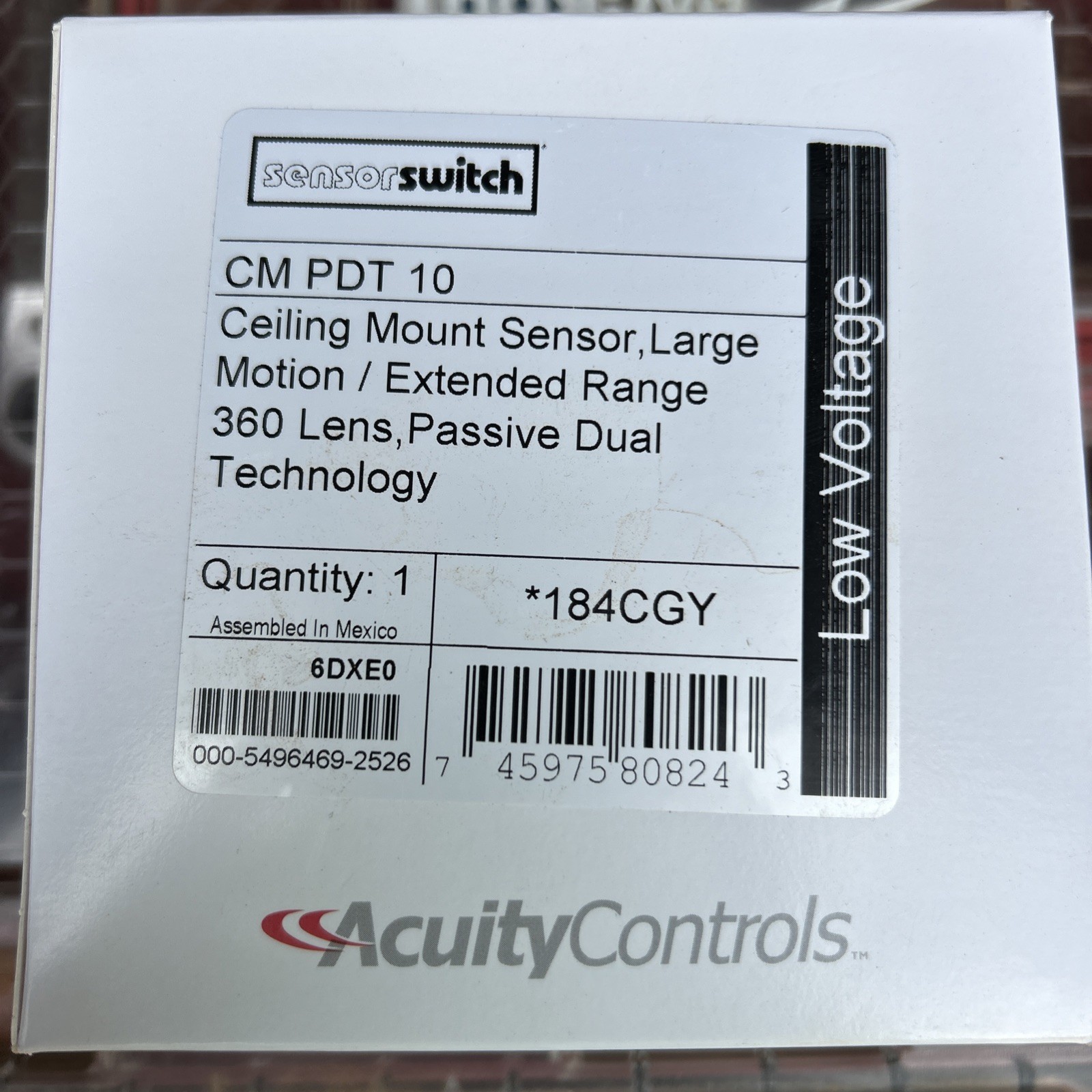 Sensor Switch CM PDT 10 Occupancy Sensor Extended Range NIB- White