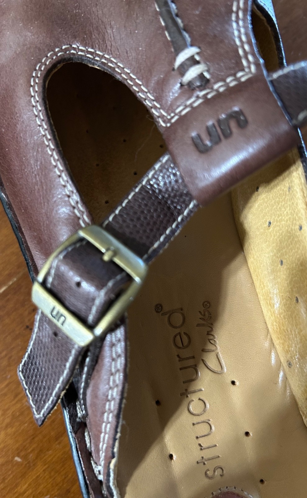 Clarks structured clogs mules 10M chestnut brown EUC