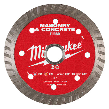Milwaukee Tool 49-93-9402 4" Turbo Masonry & Concrete Diamond Blade