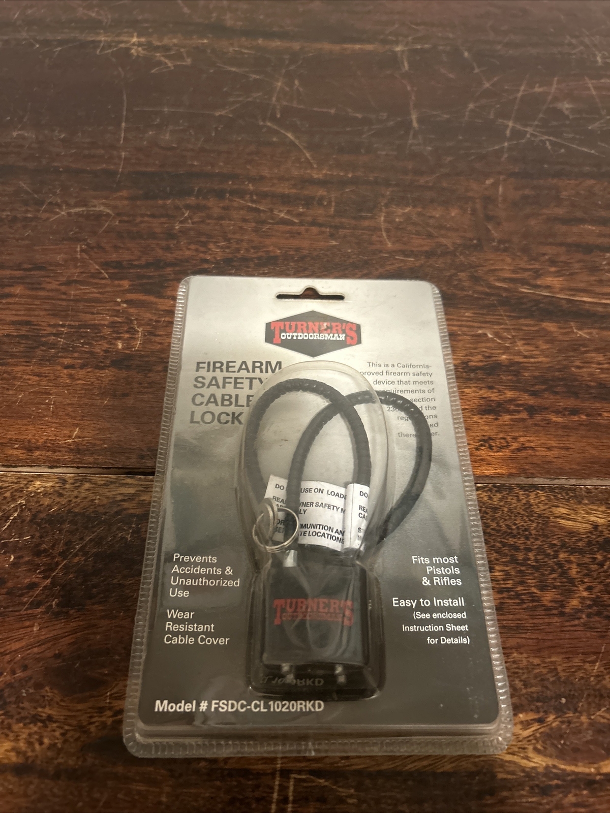Turners Firearm Safety Devices DOJ-Approved Cable Gun Lock Black FSDC-CL1020RKD