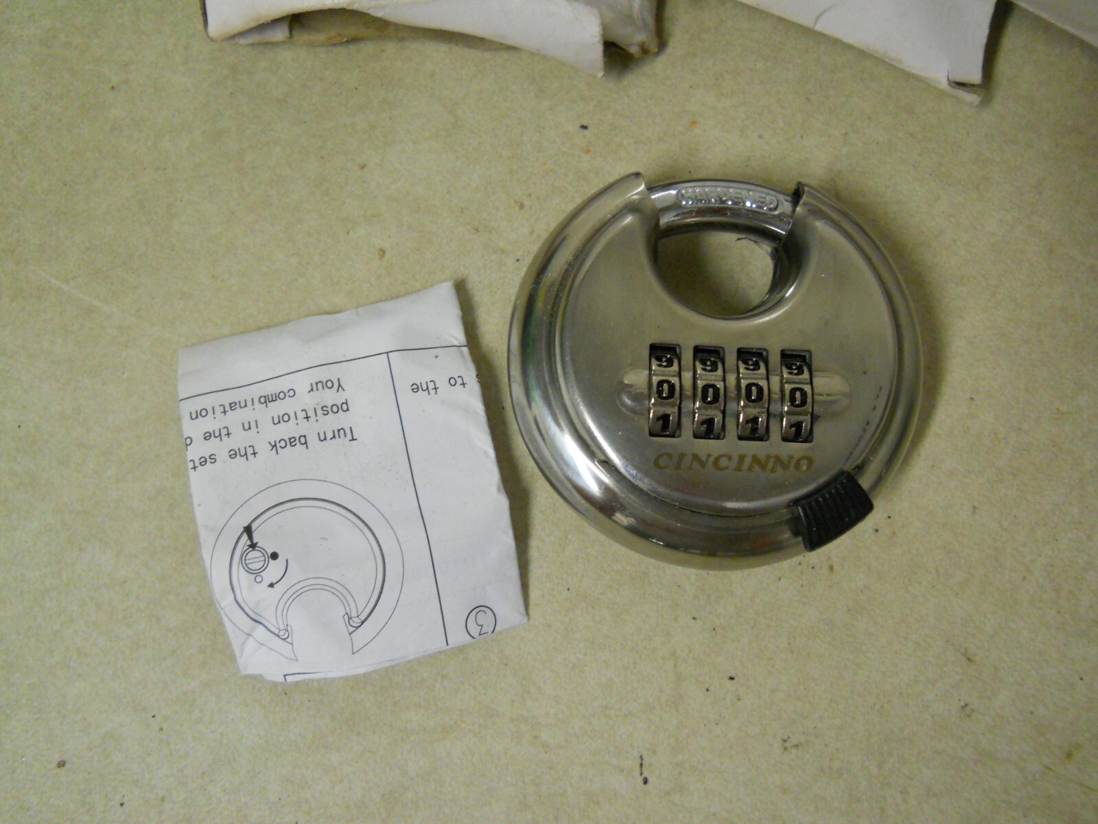 x3 Cincinno 4 Digit Combination Locks Hardened Steel Padlock