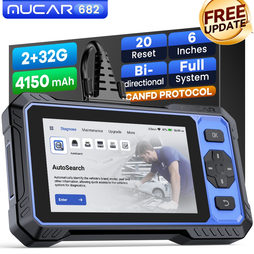 MUCAR 682 AI Full-System OBD2 Diagnostic Tool with CAN FD & FCA AutoAuth Support