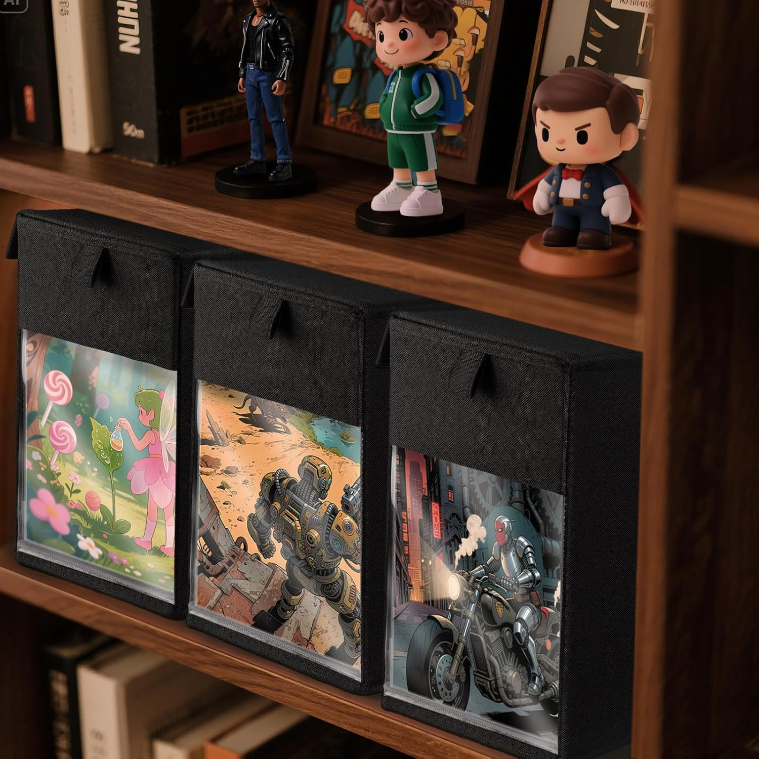 2 Pack Comic Book Storage Box with Lid for Modern Age, Collapsible Magazine Orga