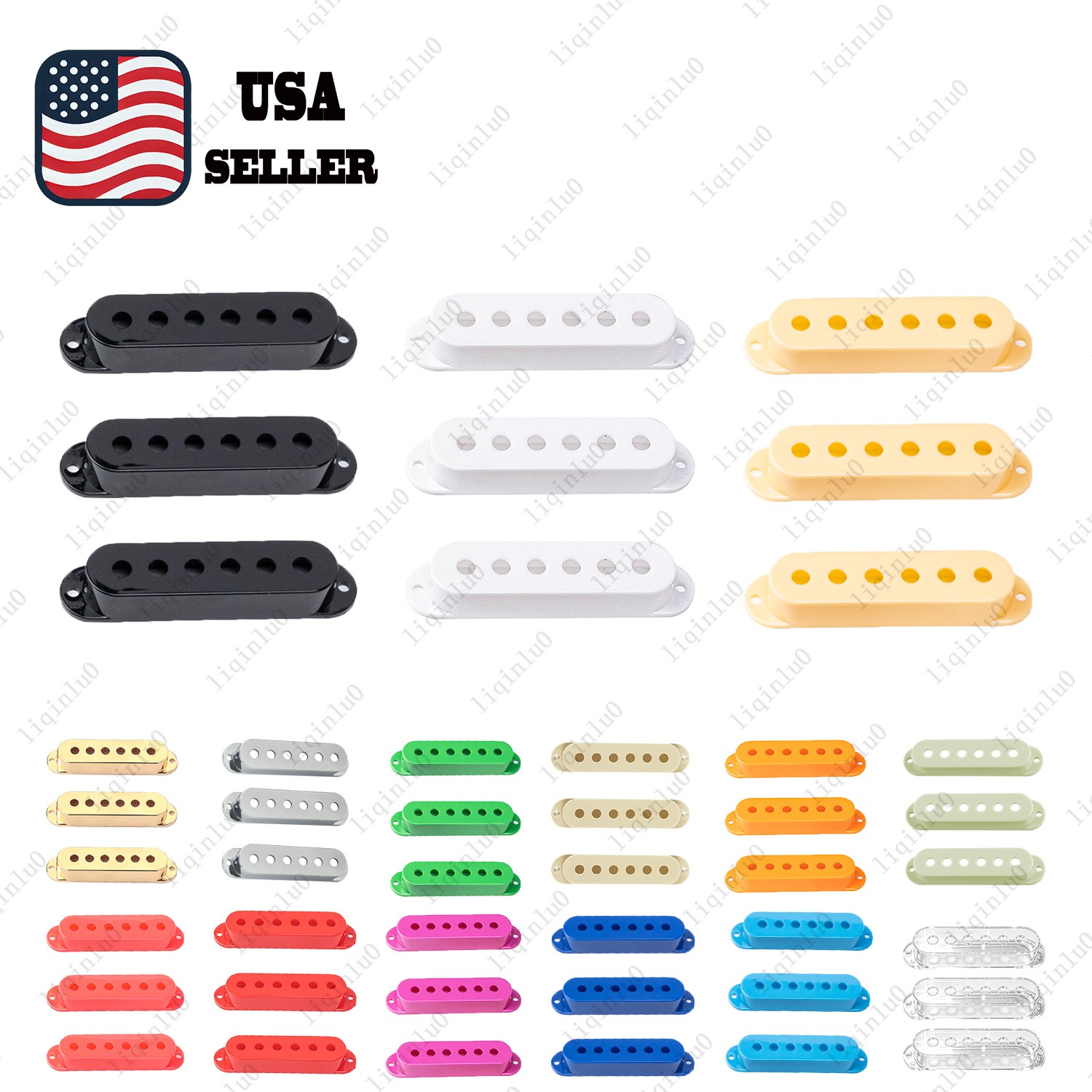 3 Pcs 48/50/52 SSS Single Coil Pickup Covers For Fender SQ Strat multiColors
