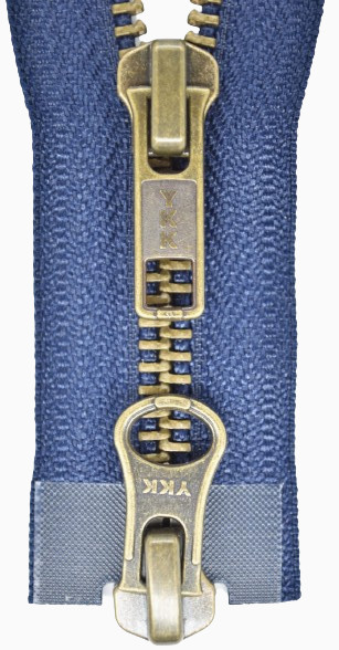 YKK Hinge 30-100cm 5mm Metallic Navy Blue 058 2 Way Divisible