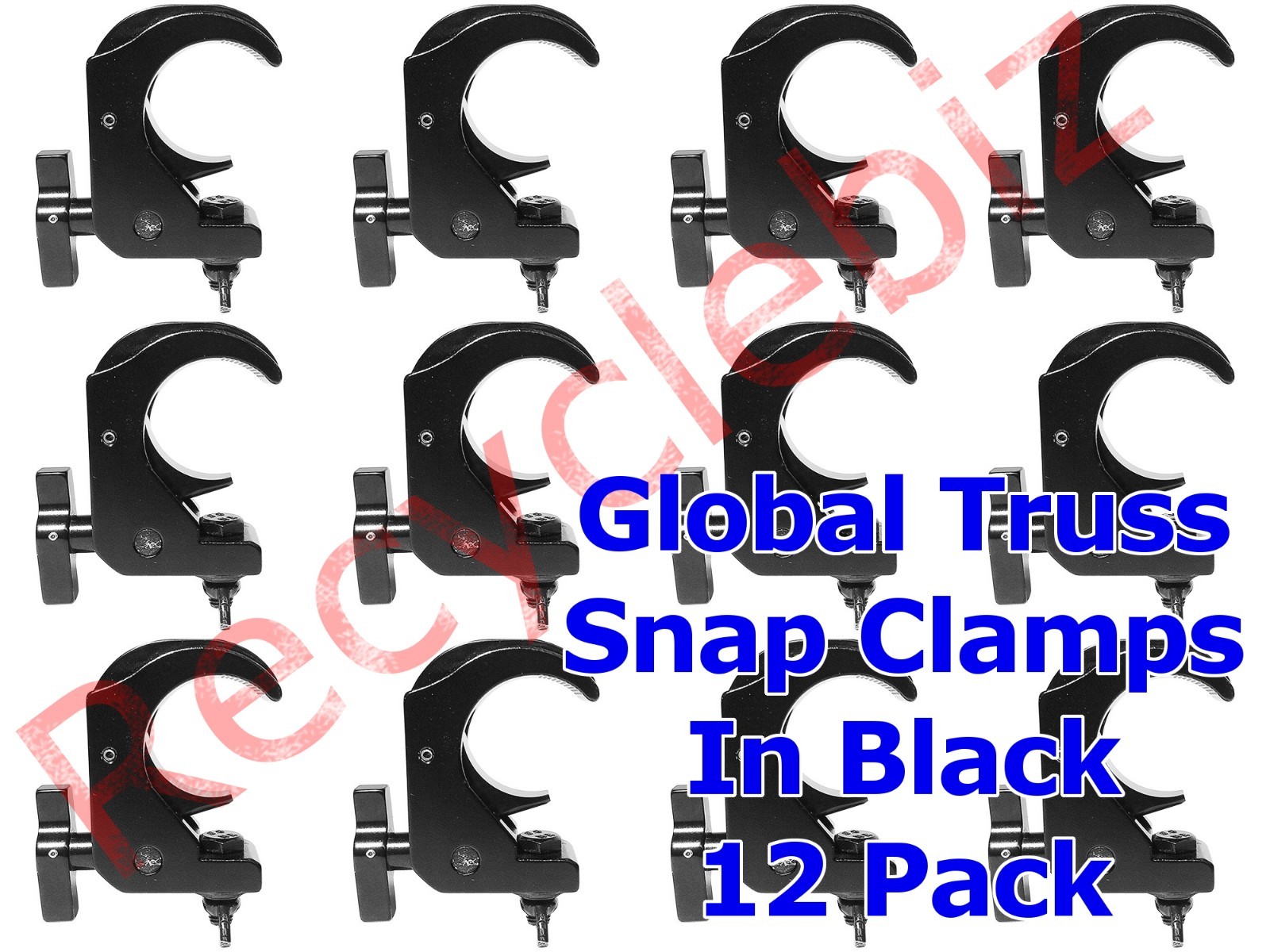 Global Truss Snap Clamp BLACK NEW! (12 Pack) Use with 2" OD Pipe Quick and Easy!