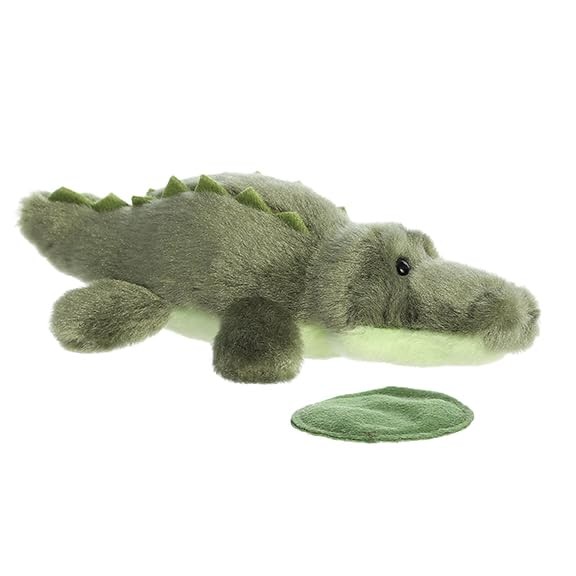 Aurora Shoulderkins Kirk Alligator Plush – Green, 6.5" Travel Buddy