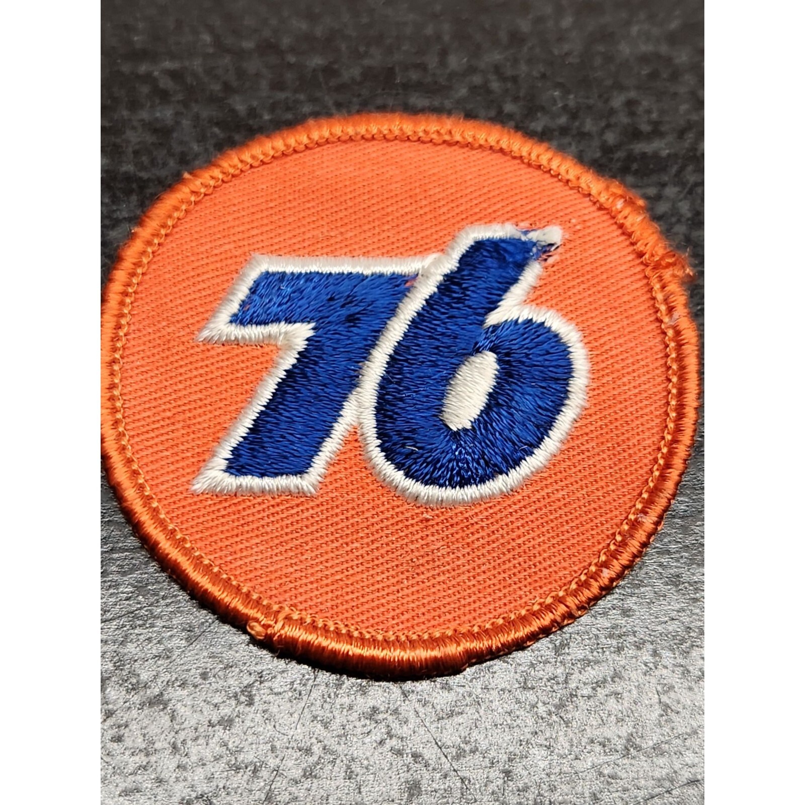 Vintage Union 76 Orange & Blue Cloth Logo Patch - 2 Inches