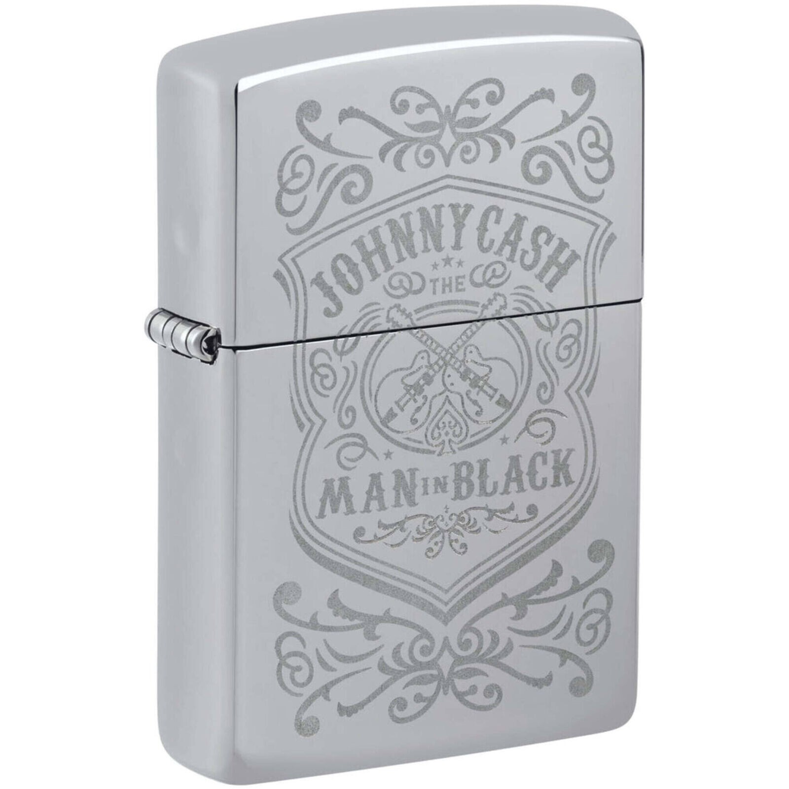 Zippo Johnny Cash Elegant Lustre Design High Polish Chrome 48991