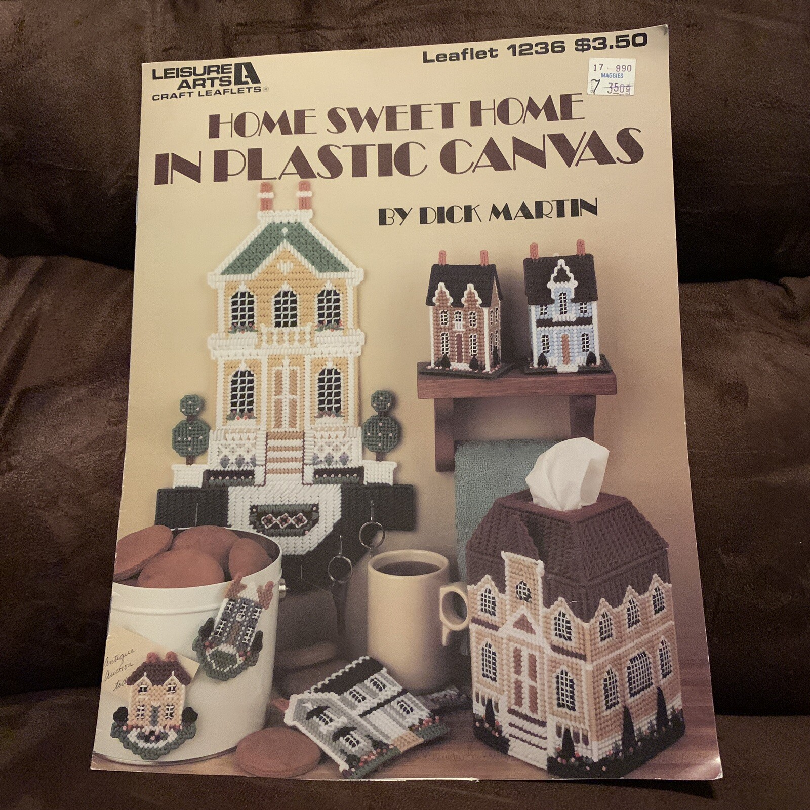Home Sweet Home Plastic Canvas By Dick Martin Magnets Tissue box cover 1236 LA
