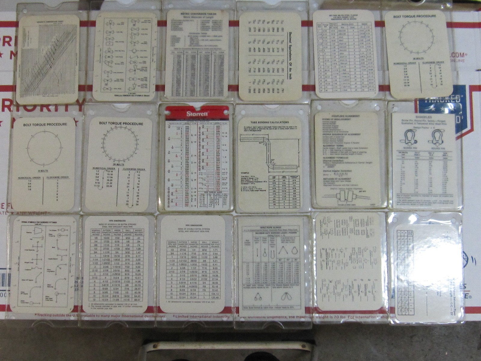 Vintage Shop Technical Reference Cards 18 Two Sided & Sleeved U.S.A.