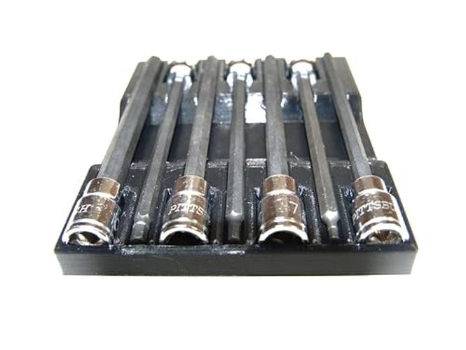 Magnetic Long Hex Socket Organizer – Fits Most Metric Long Hex Socket Sets –