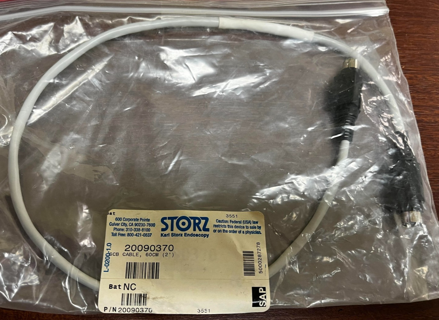 Karl Storz 20090370 SCB Cable-- Excellent Working Condition in original package
