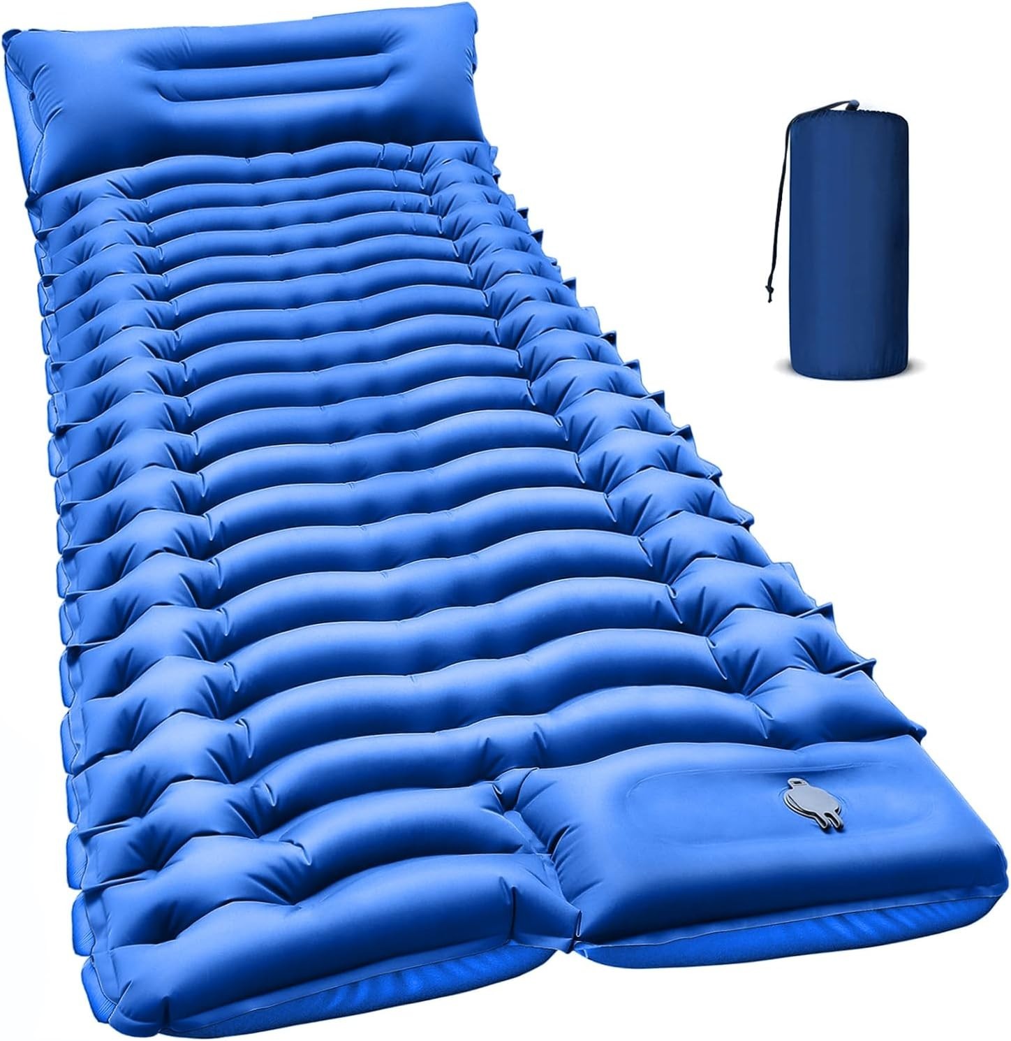 Lightweight Inflatable Camping Mat with Built-in Pillow & Quick Inflate, Twin