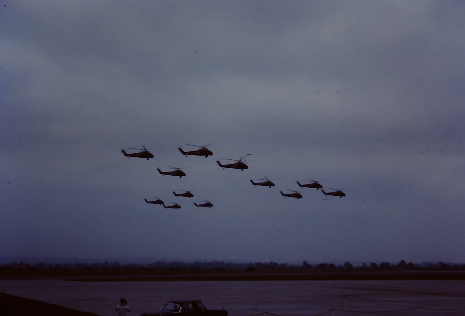Aircraft slide - Royal Navy Westland Wessex Helicopter Formation - 35mm slide