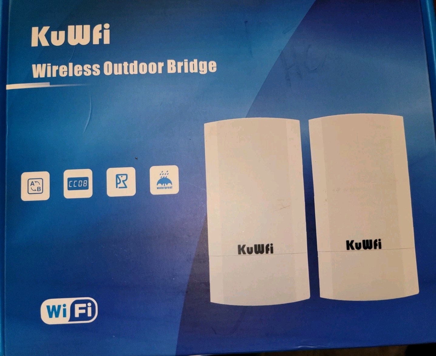KuWFi 2-Pack 300Mbps Wireless Outdoor Bridge CPE WiFi Point to Point Wireless