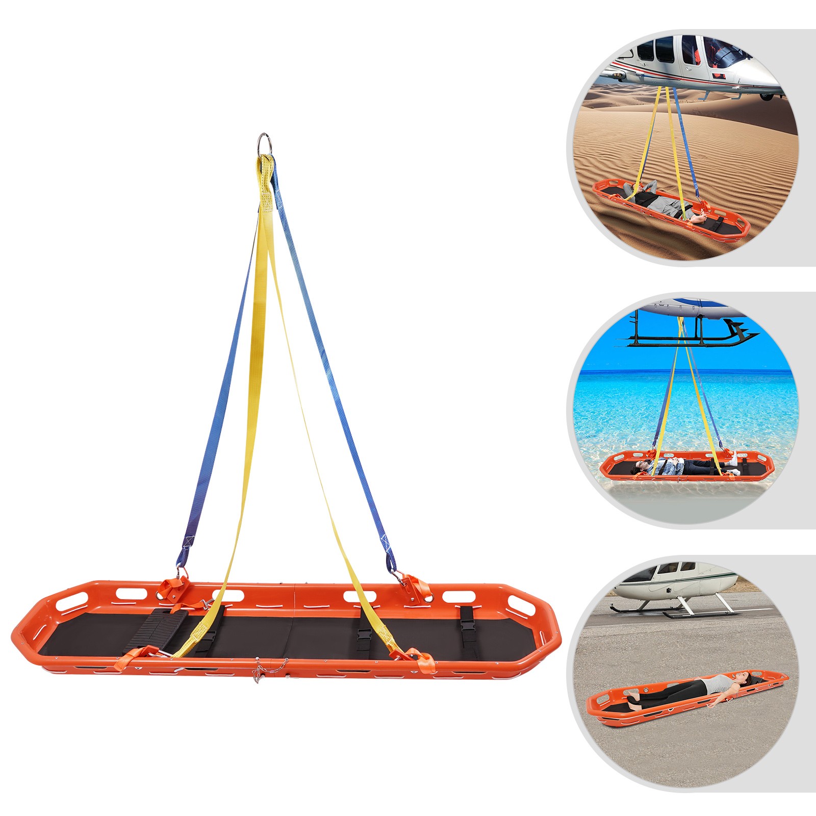 270kg/595.25lbs Rescue Basket Stretcher Basket Emergency Stretcher w/ Lift Sling