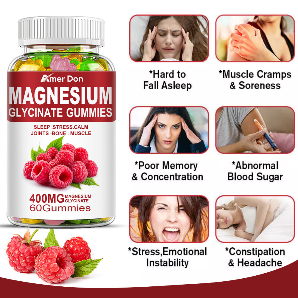 Magnesium Glycinate Gummies - Magnesium Supplements - Highest Potency 60 Gummies