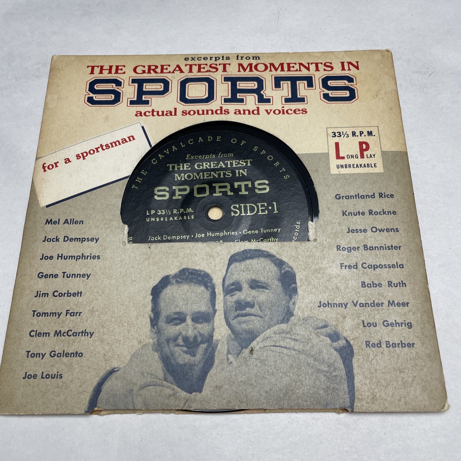 The Greatest Moments In Sports Actual Sounds And Voices 33 1/3 LP