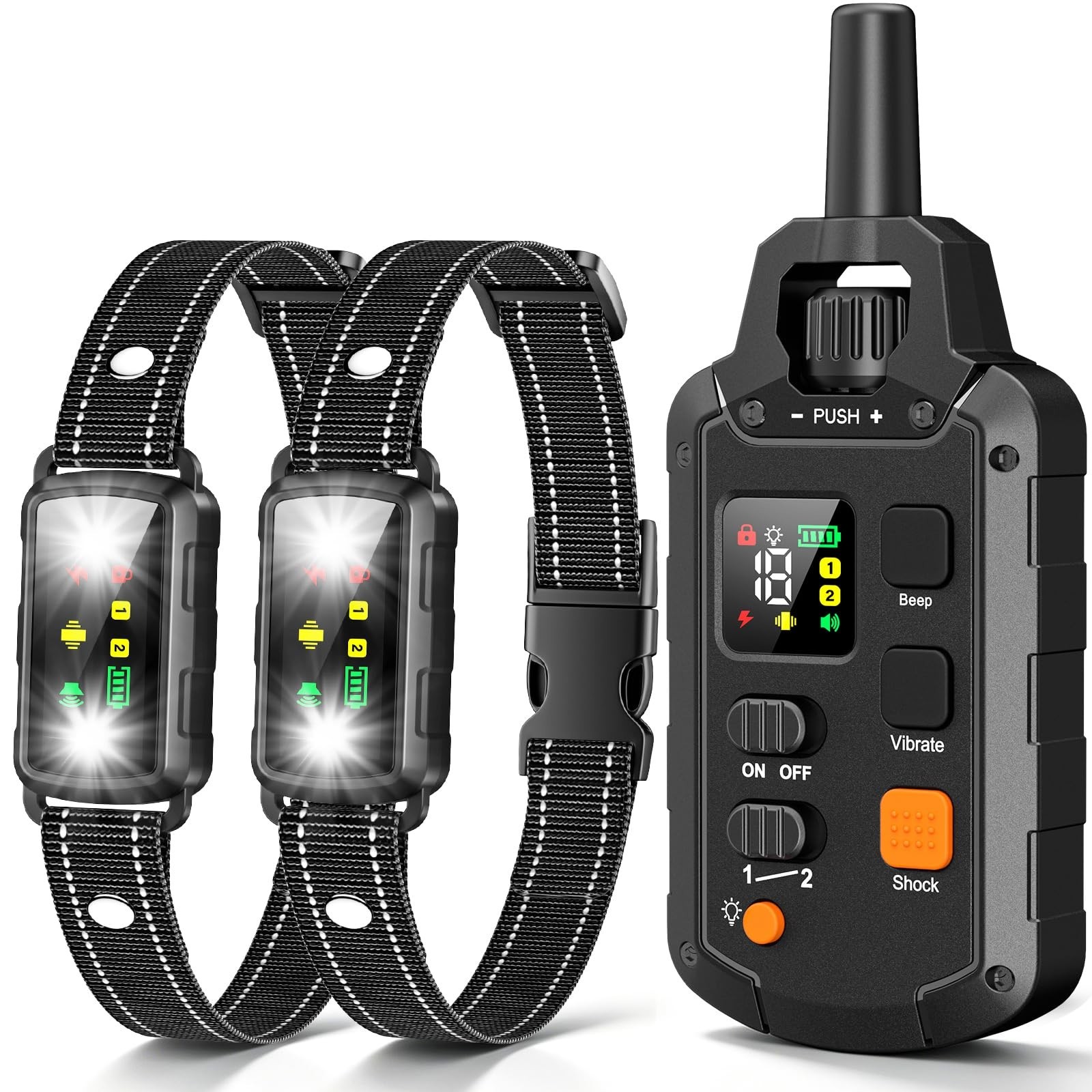 Military Dog Shock Collar 2 Dogs, 4200ft Dog Training Collar with Remote, IPX7 W