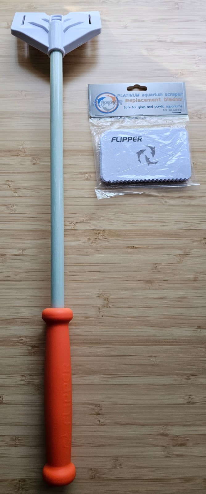 Flipper Platinum Aquarium Algae Scraper & replacement blades