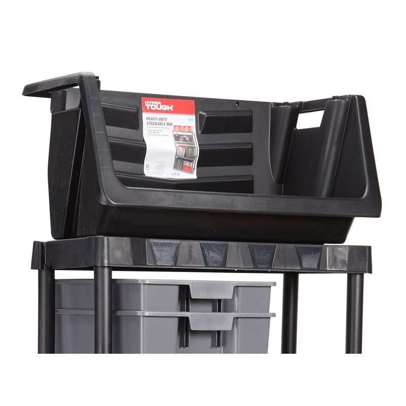 Heavy Duty Stackable Storage Bins Large Handles Rust Water Proof 100lb Limit New