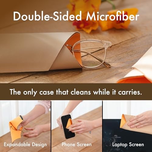 Burrito Style Microfiber Foldable Eyeglass Case - Slim 08 Burgundy Grey