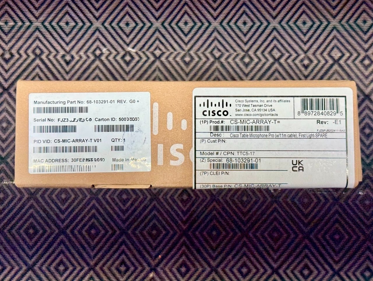 CISCO CS-MIC-ARRAY-T Table MicrophonePro Video Conferencing *First Light Color*