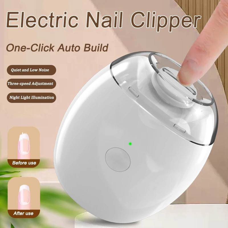 ~~2 IN 1 Electric Nail Clipper Cutter With LED Light Automatic Nail Grinder Trim