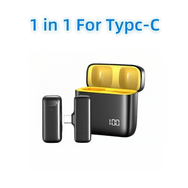 Wireless Microphone Lapel Lavalier Mic & Charging Case for iPhone 16/15 Samsung