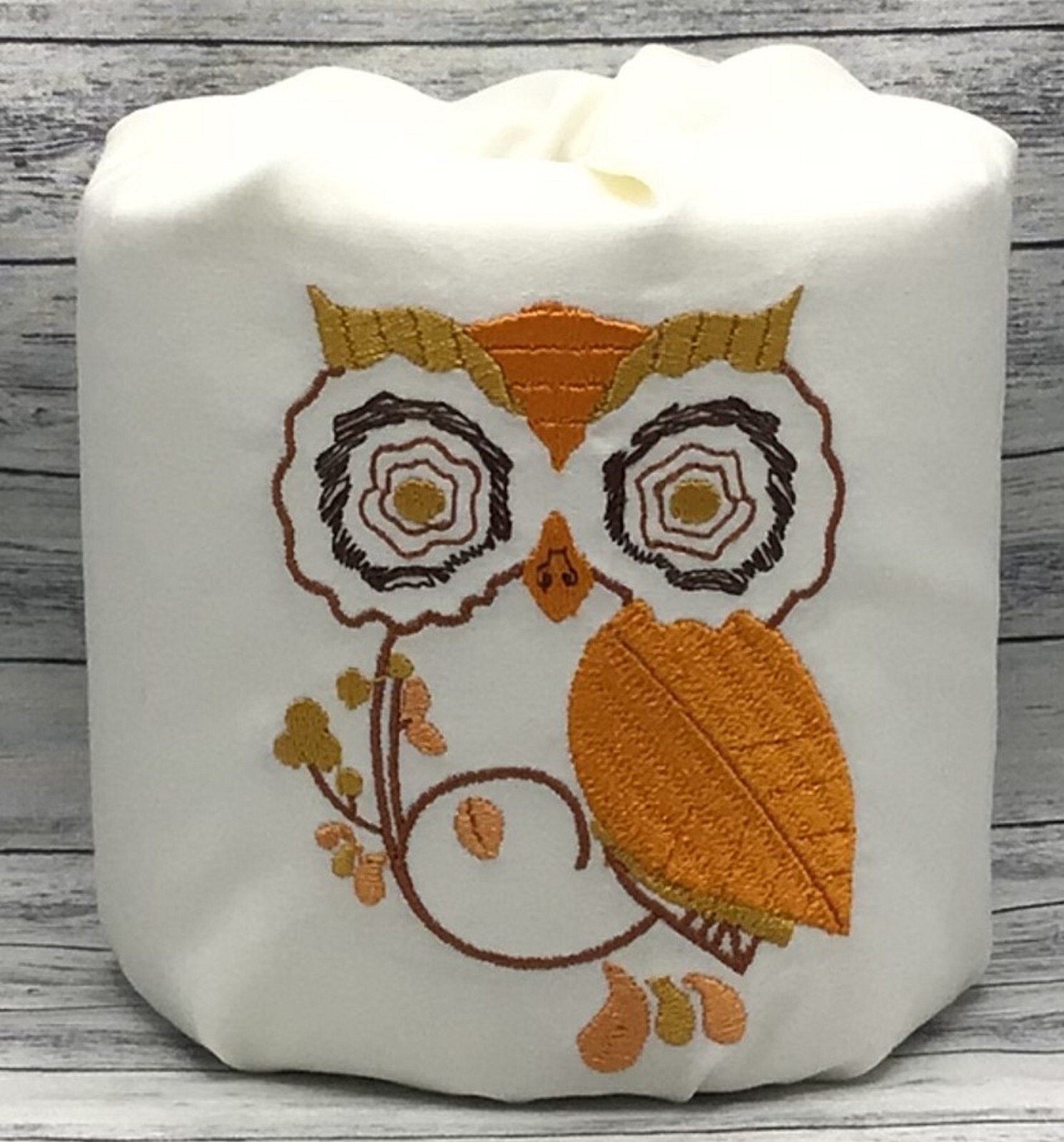 Fall Owl Embroidered Decorative Toilet Paper Cover Wrap-Bathroom Decor