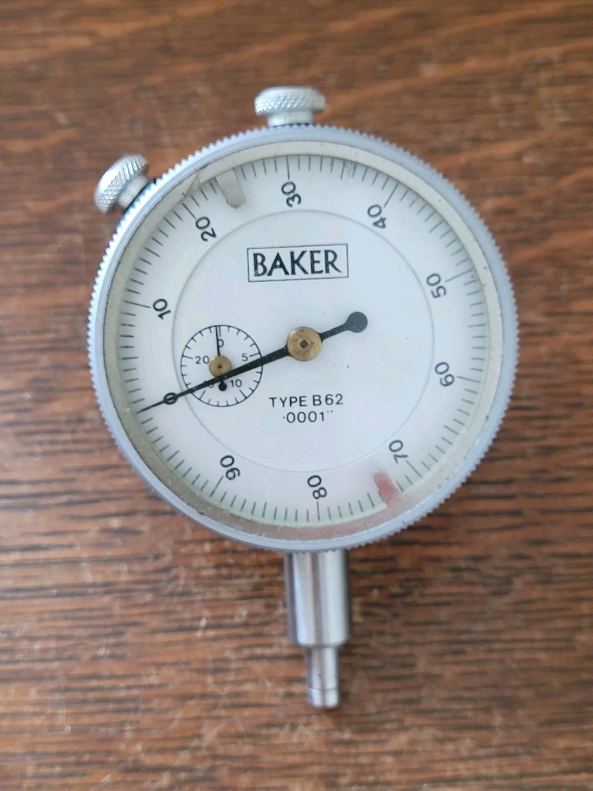 Baker Type B62 Dial Gauge .0001" Range 0.25" w/Box Machinist Tool