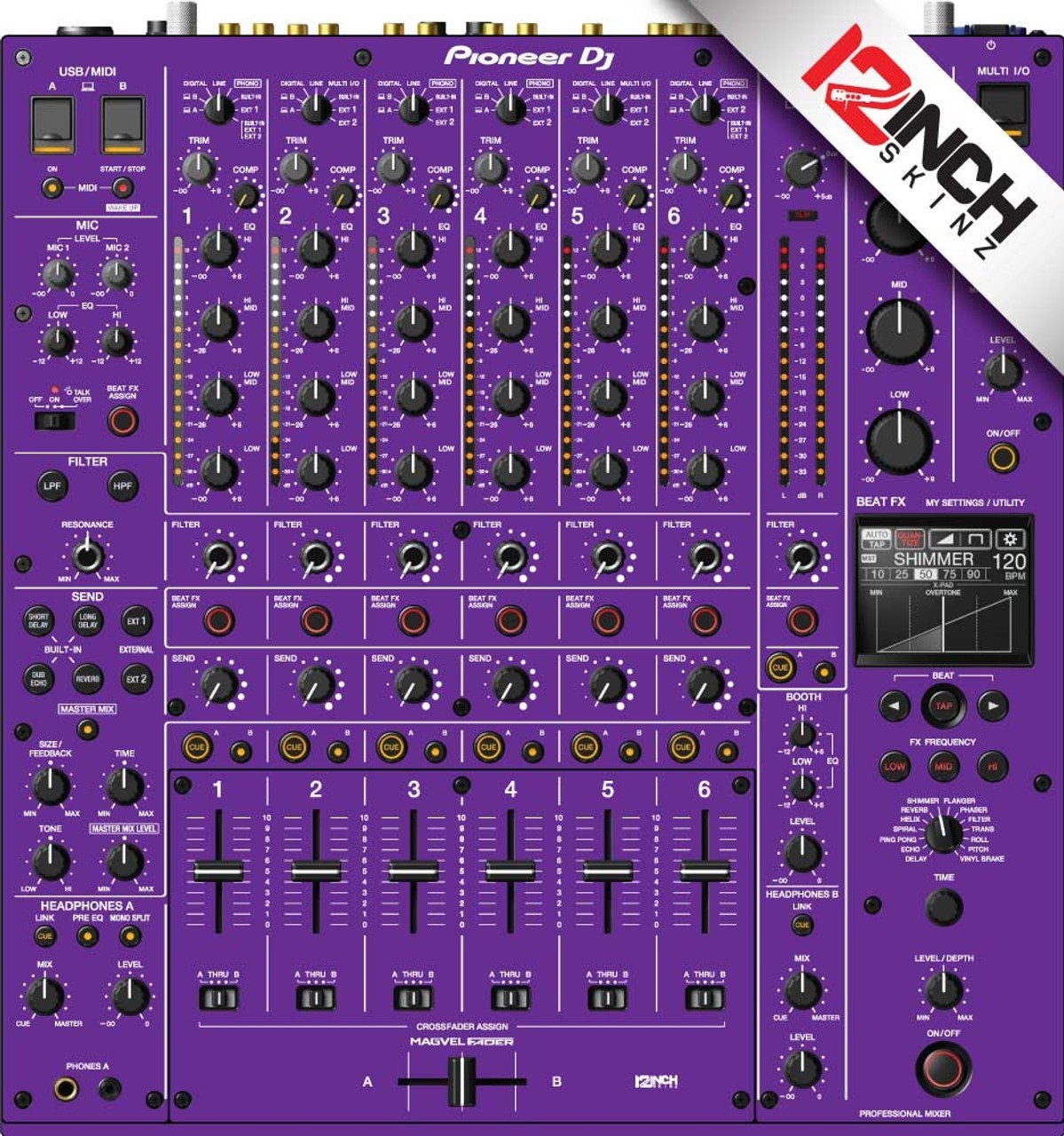 Pioneer DJM-V10 Skin purple