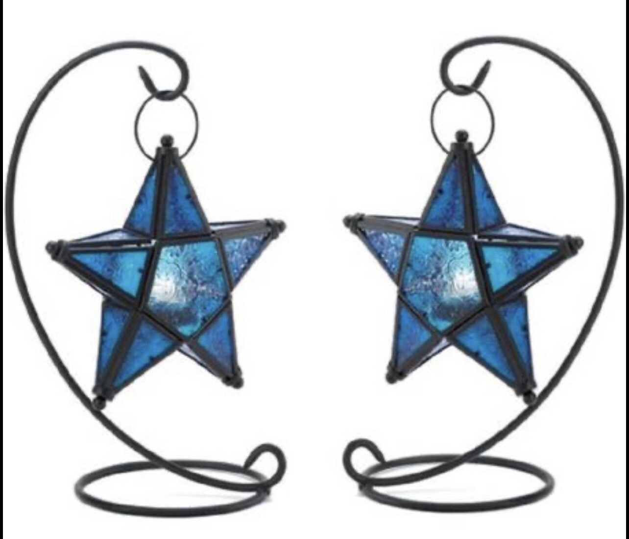 Tabletop Hanging Blue Star Celestial Lanterns, SET OF TWO DALLAS COWBOYS