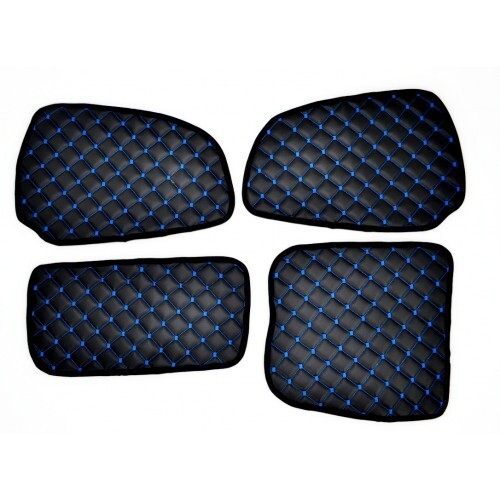 # Eco Leather Black Blue Stitch Door Panels & Dashboard Mat for SCANIA R/P/G RHD